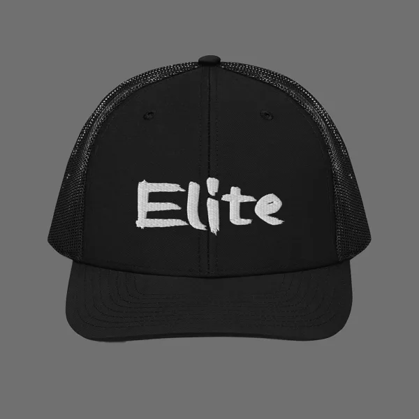 White on Black Elite Trucker Cap