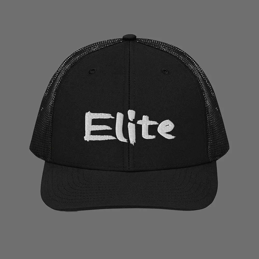 White on Black Elite Trucker Cap