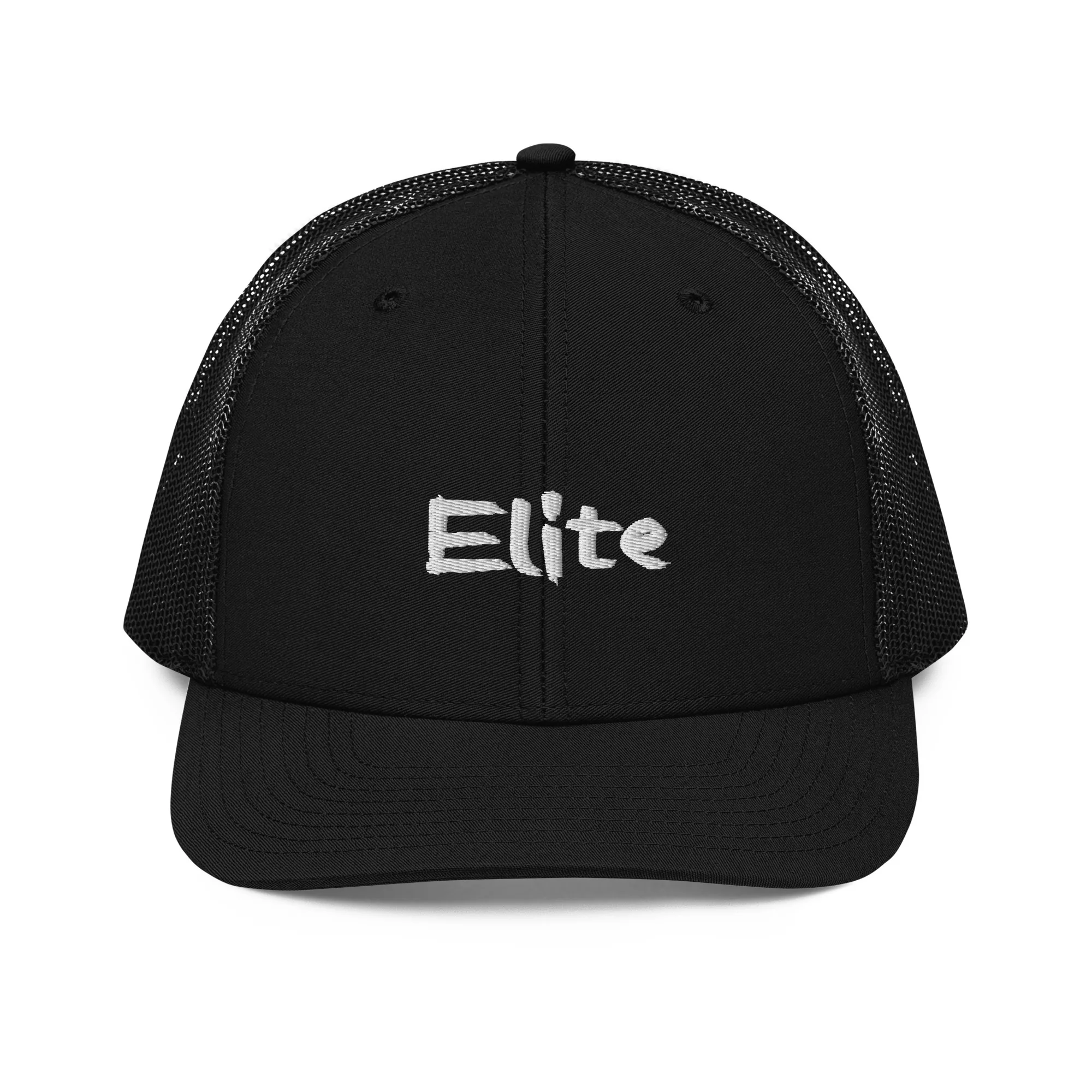 White on Black Elite Trucker Cap - Image 7