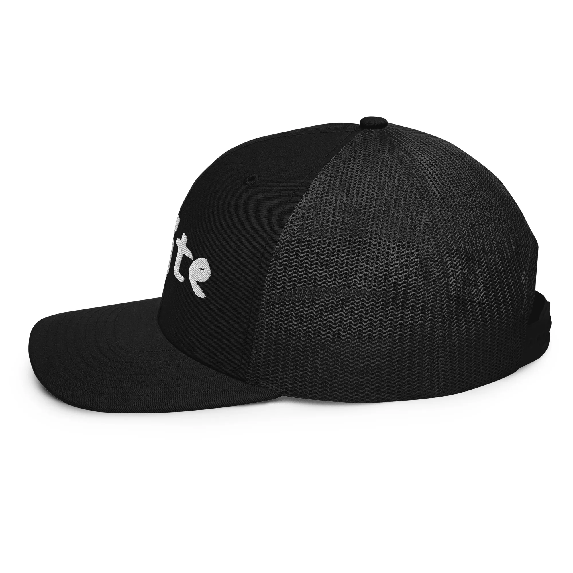 White on Black Elite Trucker Cap - Image 3