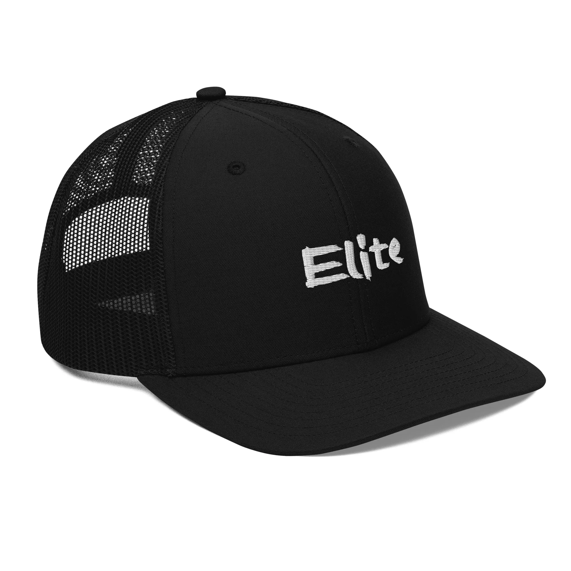 White on Black Elite Trucker Cap - Image 10