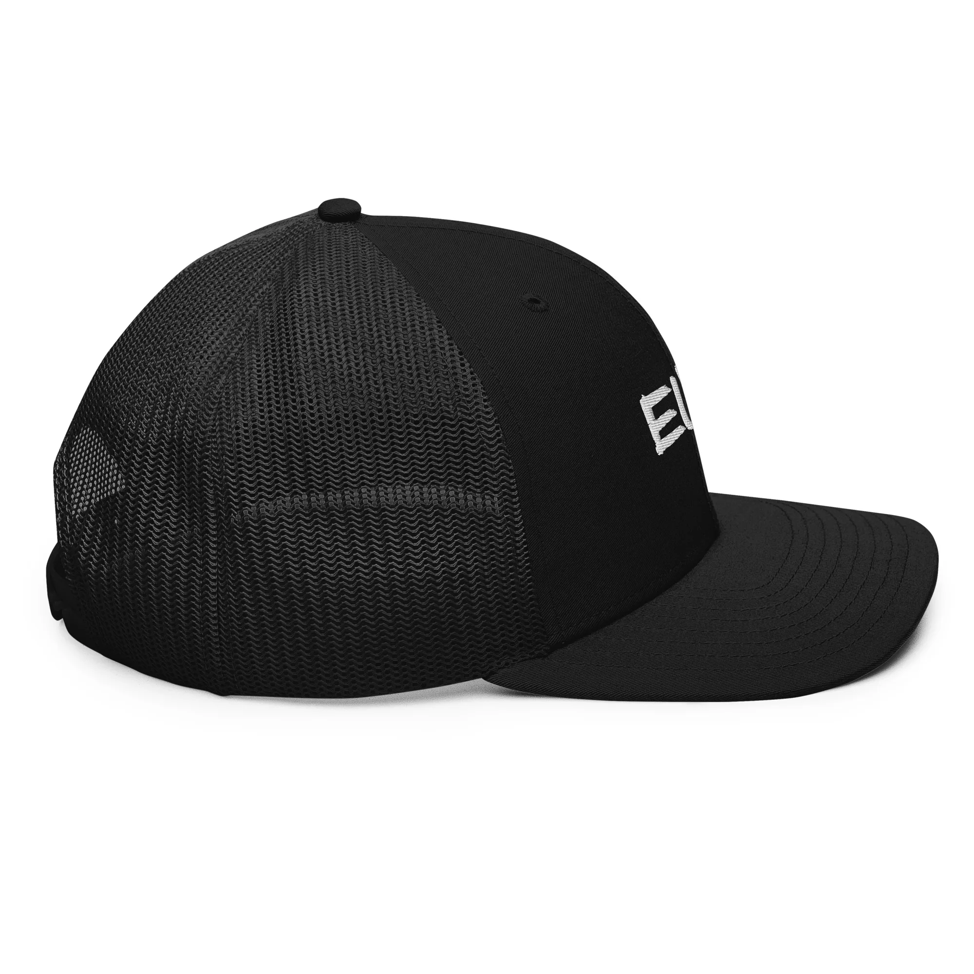 White on Black Elite Trucker Cap - Image 11